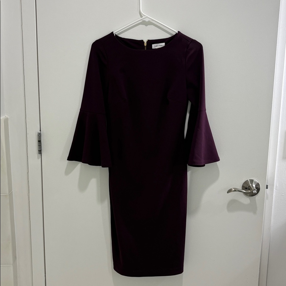 Calvin Klein Purple Bell Sleeve Dress